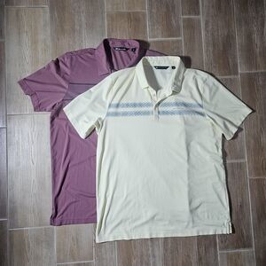 Travis Mathew Men's Polos (Lot Of 2), XXL - Fit like XL, Yellow Burgundy